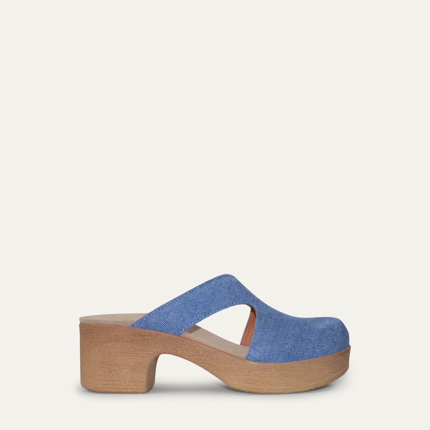 Eivor denim bluesuede clog Calou Stockholm