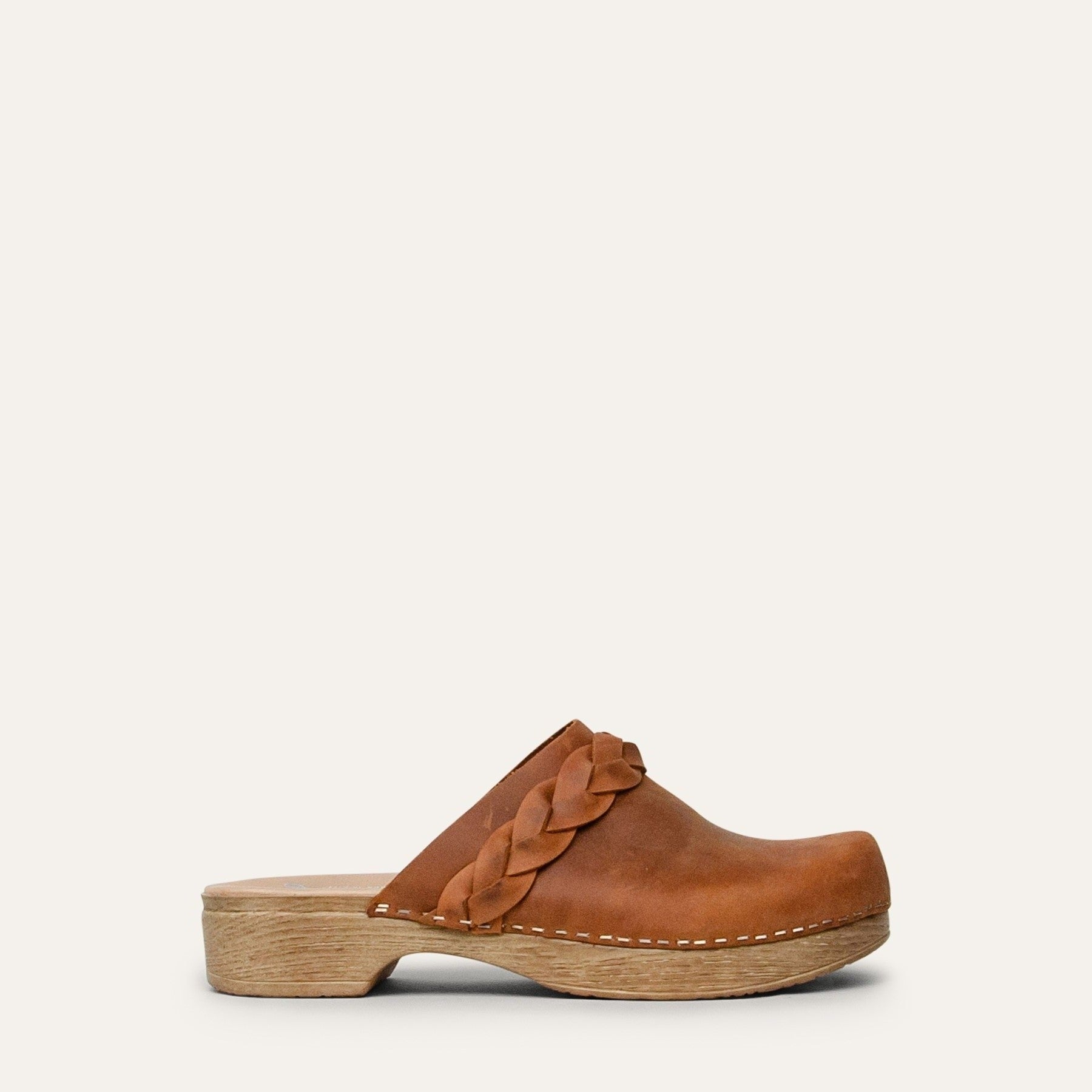 Helena brown leather clog Calou Stockholm