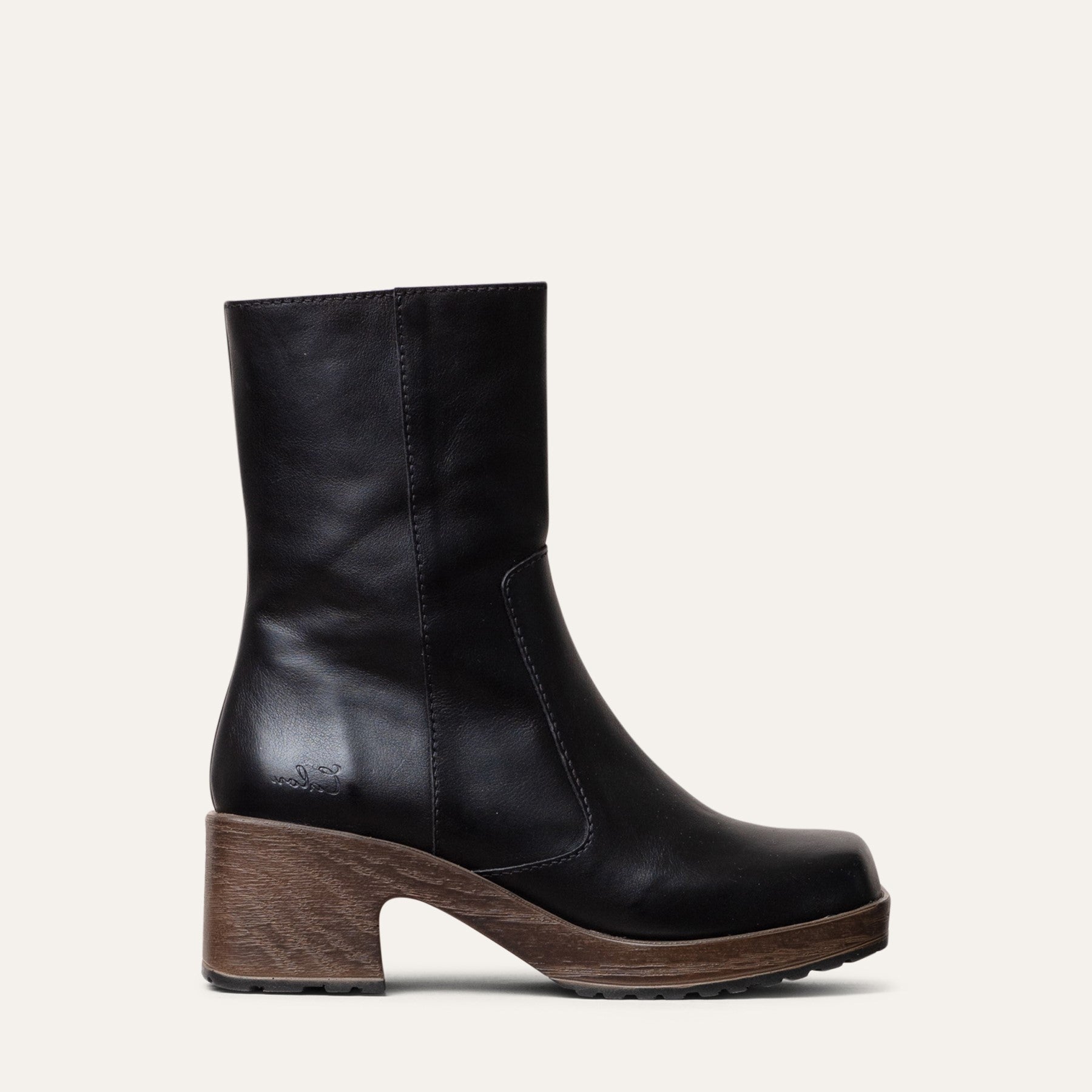 Ines black leather boot calou stockholm