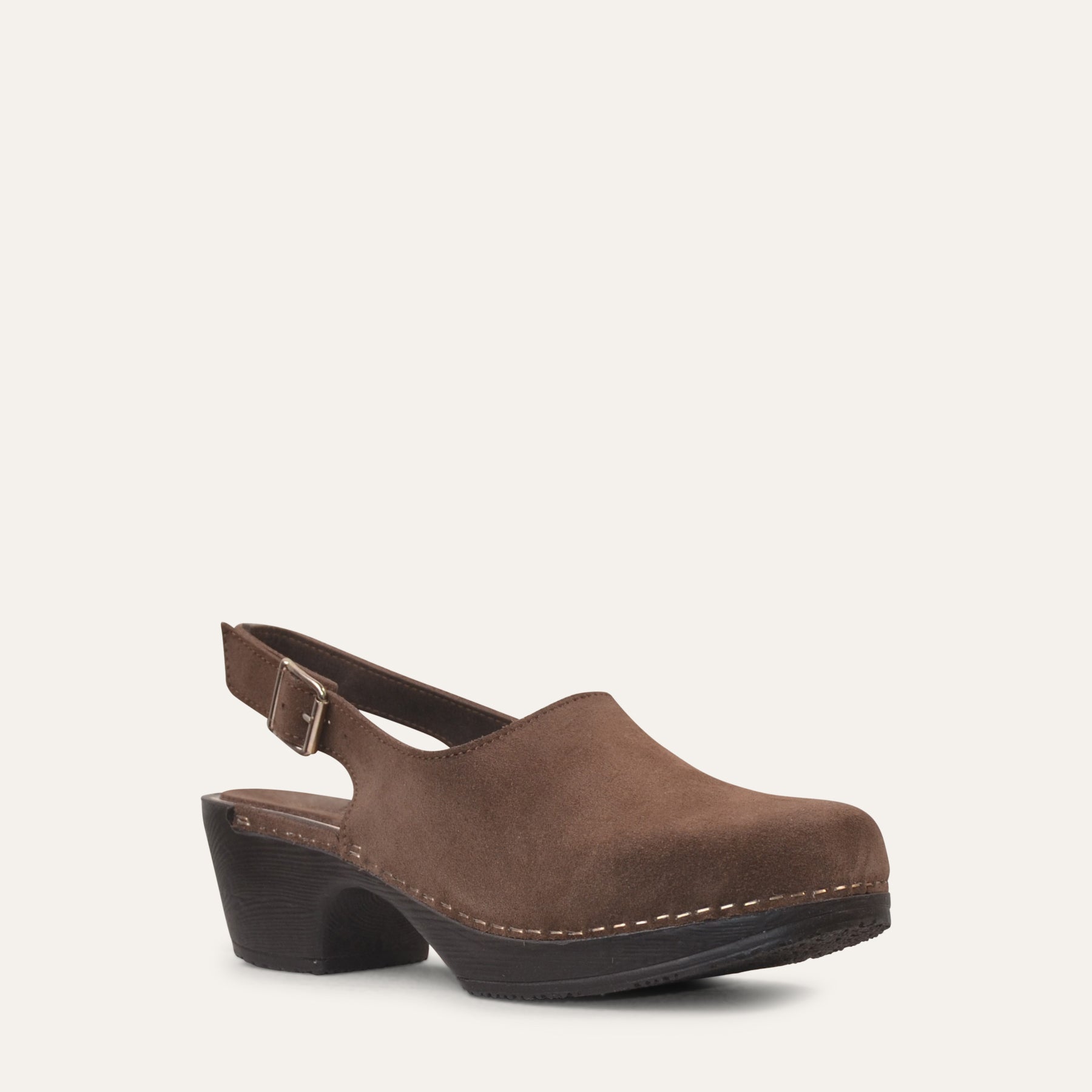 Lilja brown suede slingback clog Calou Stockholm