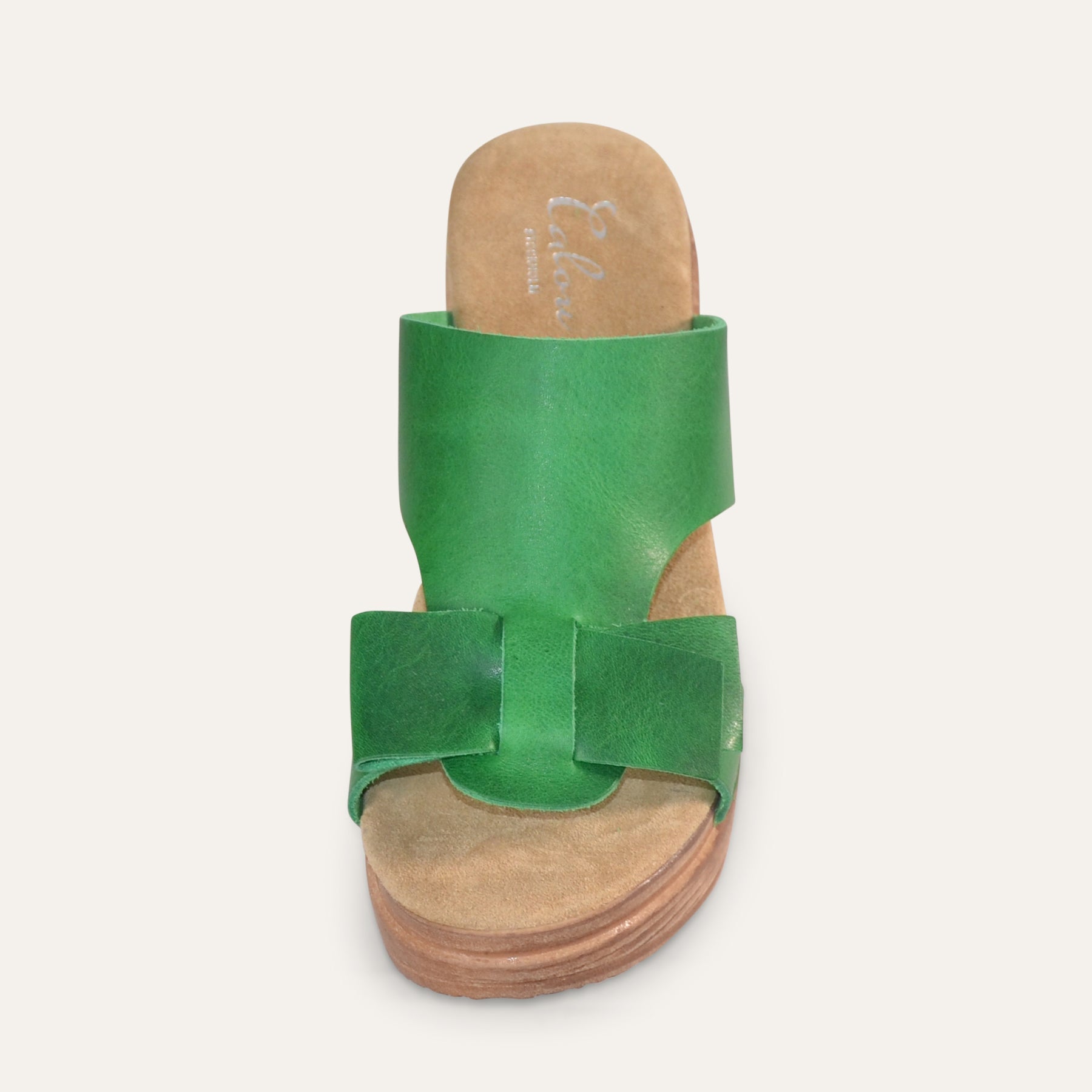 Linn green leather clog mule, Calou stockholm