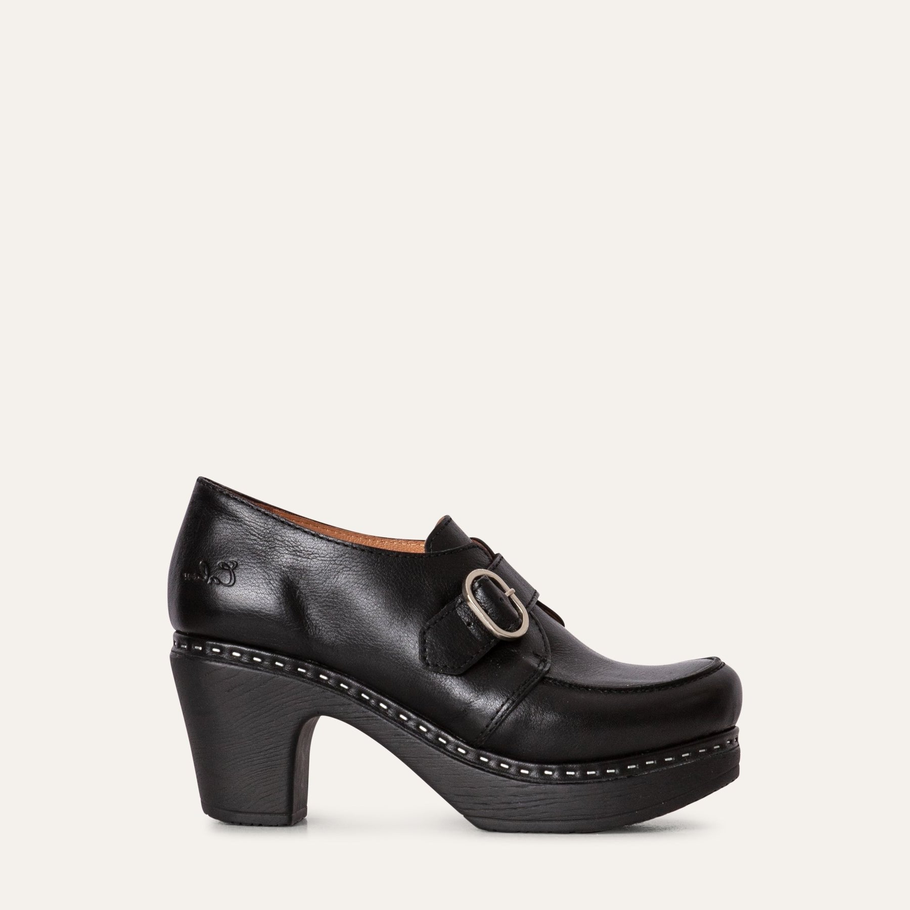 Alex black leather clog loafer Calou