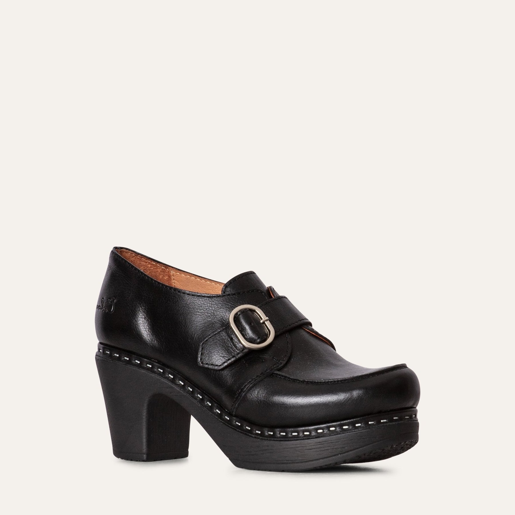 Alex black leather clog loafer Calou