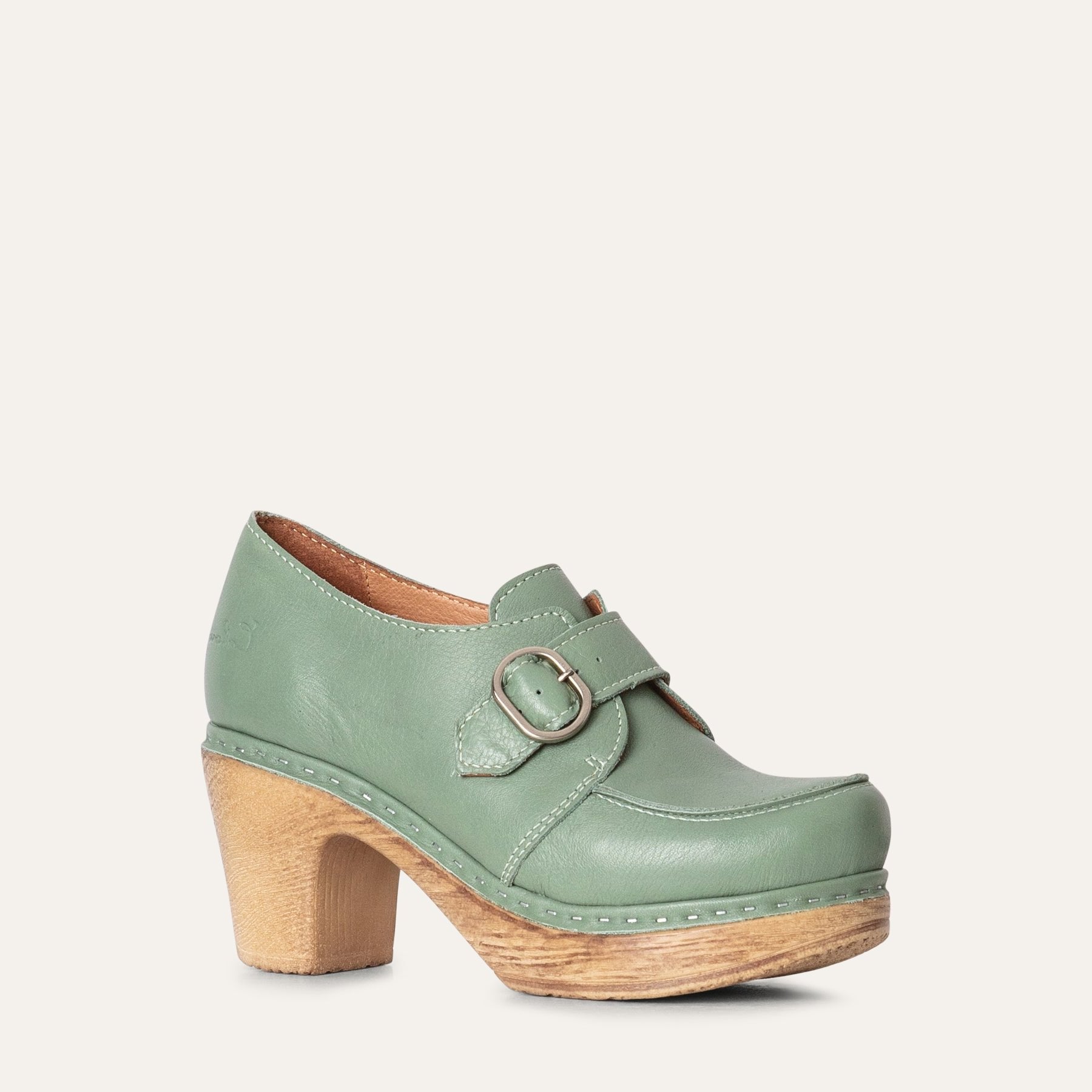 Alex green leather clog loafer Calou