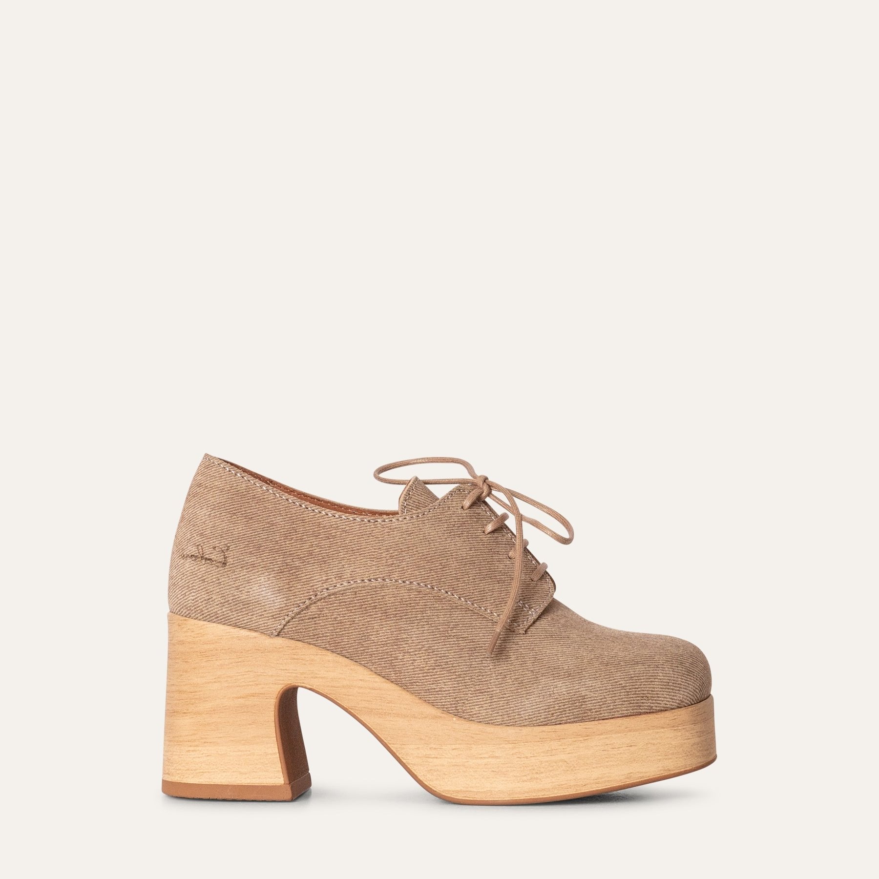 Britta beige suede leather clog shoe Calou