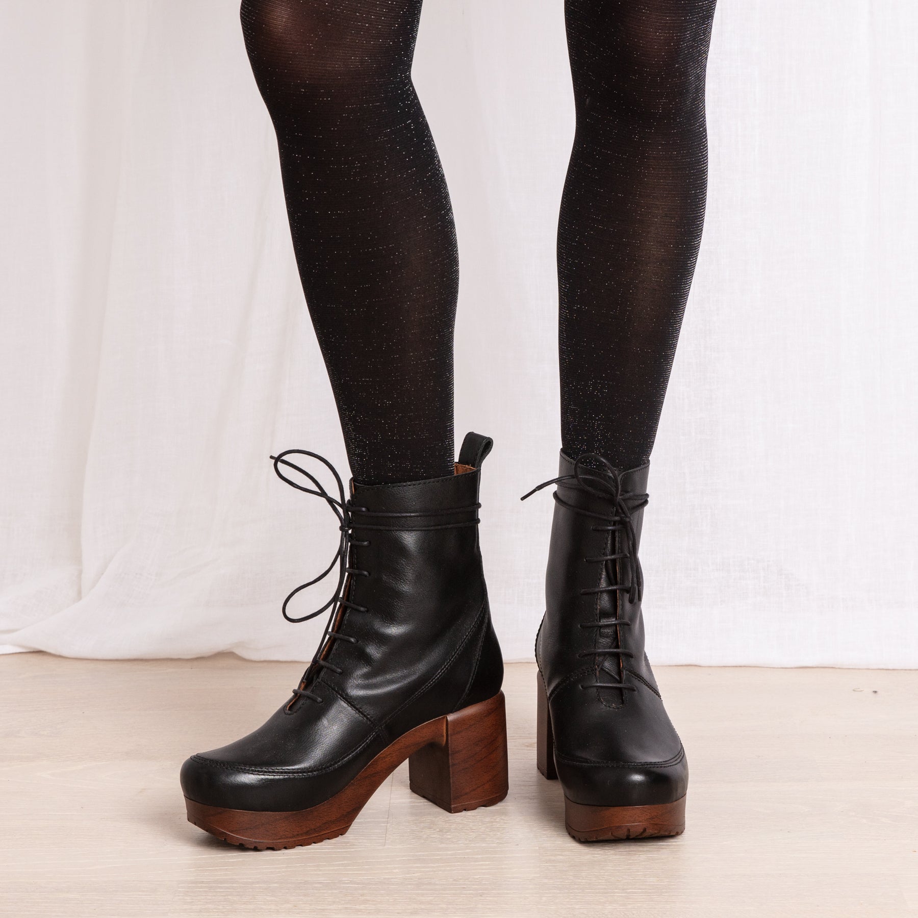 Lace up clog boots on sale