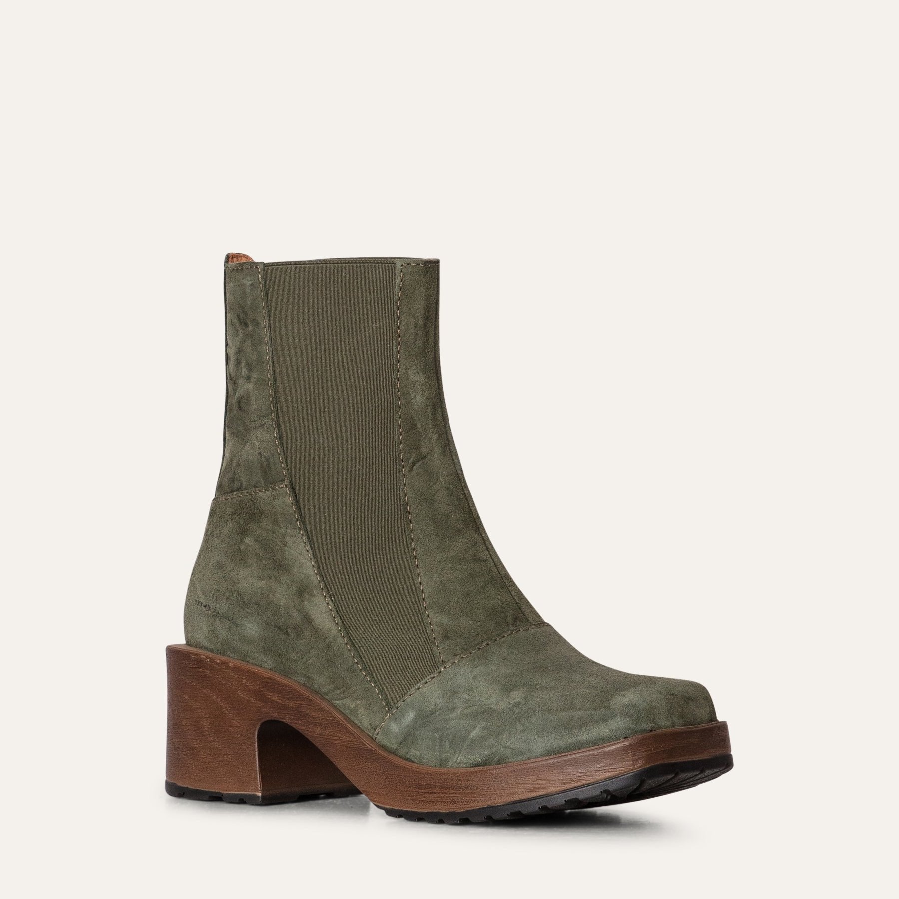 Signe green suede clog boot Calou